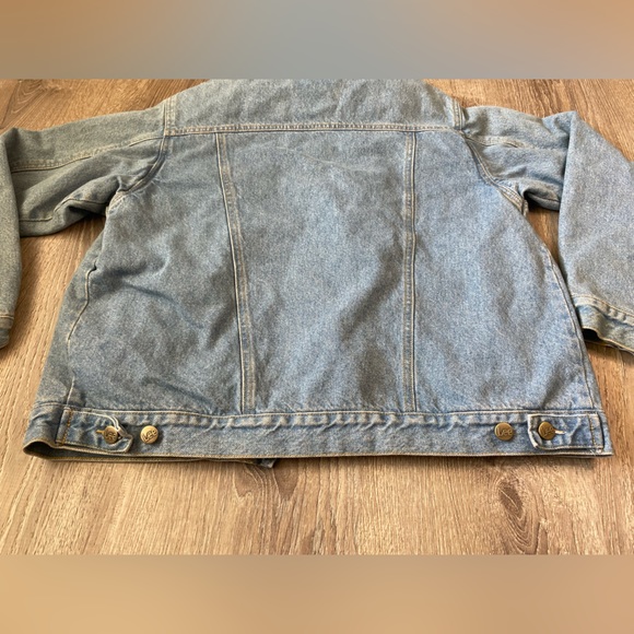 LEE Vintage Large 100% Cotton Light Blue Denim Jean Jacket - Picture 9 of 10
